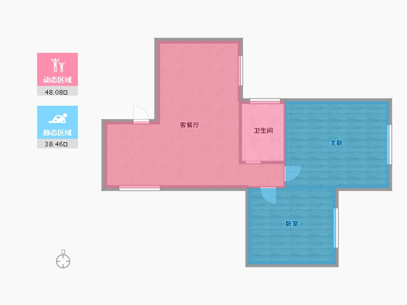 陕西省-西安市-草北社区-80.00-户型库-动静分区