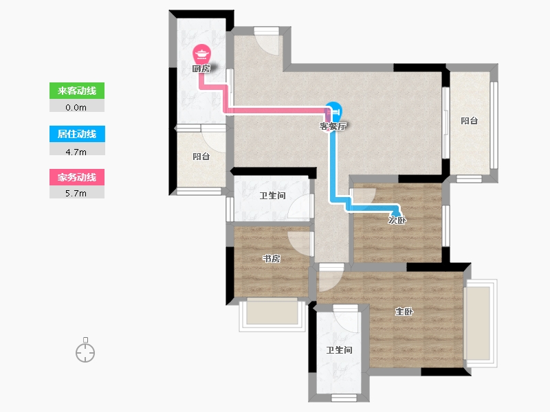 重庆-重庆市-九龙雅俊-78.00-户型库-动静线