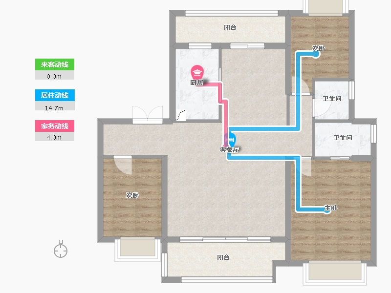 江苏省-徐州市-璞悦门第-90.00-户型库-动静线