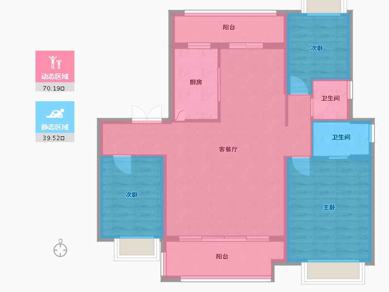 江苏省-徐州市-璞悦门第-90.00-户型库-动静分区