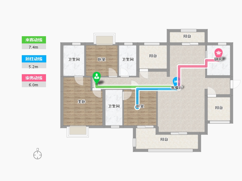 广东省-江门市-绿地·公园城世家-119.50-户型库-动静线