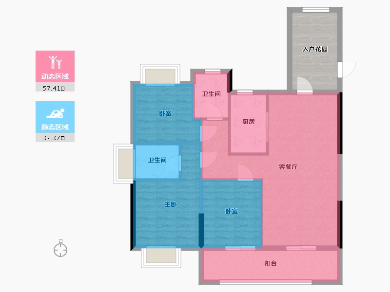 湖北省-咸宁市-云尚-122.03-户型库-动静分区