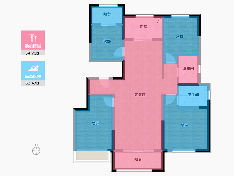 陕西省-西安市-中铁·琉森水岸-101.00-户型库-动静分区