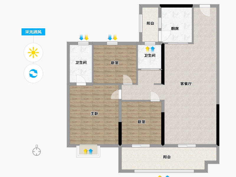 山东省-济南市-齐河碧桂园泉都汇-129.00-户型库-采光通风