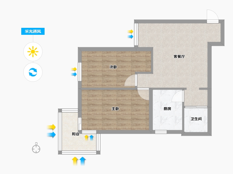 北京-北京市-培新乙五号院-55.00-户型库-采光通风