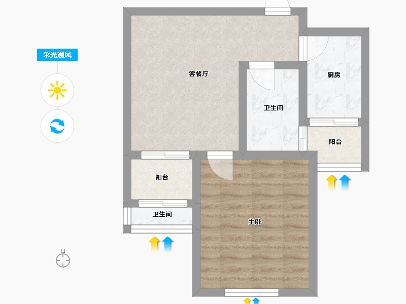 上海-上海市-汇福家园兴盛里（北区）-45.00-户型库-采光通风