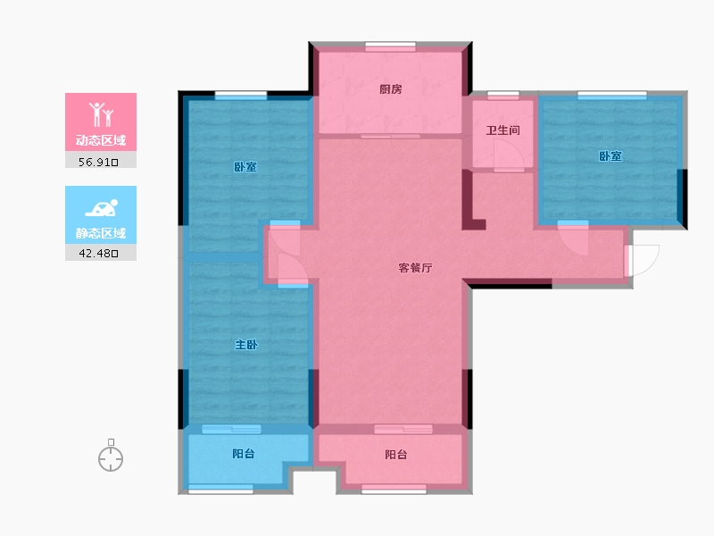 河南省-郑州市-祥和·新街坊-88.00-户型库-动静分区