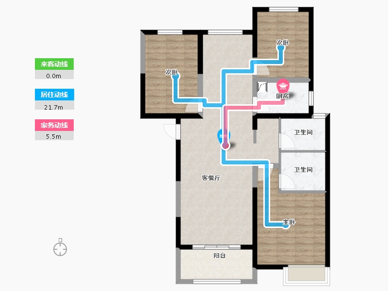 河南省-新乡市-正商金域世家-一期-95.00-户型库-动静线