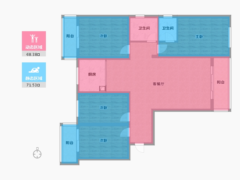 河北省-保定市-西坂幸福新村-160.00-户型库-动静分区