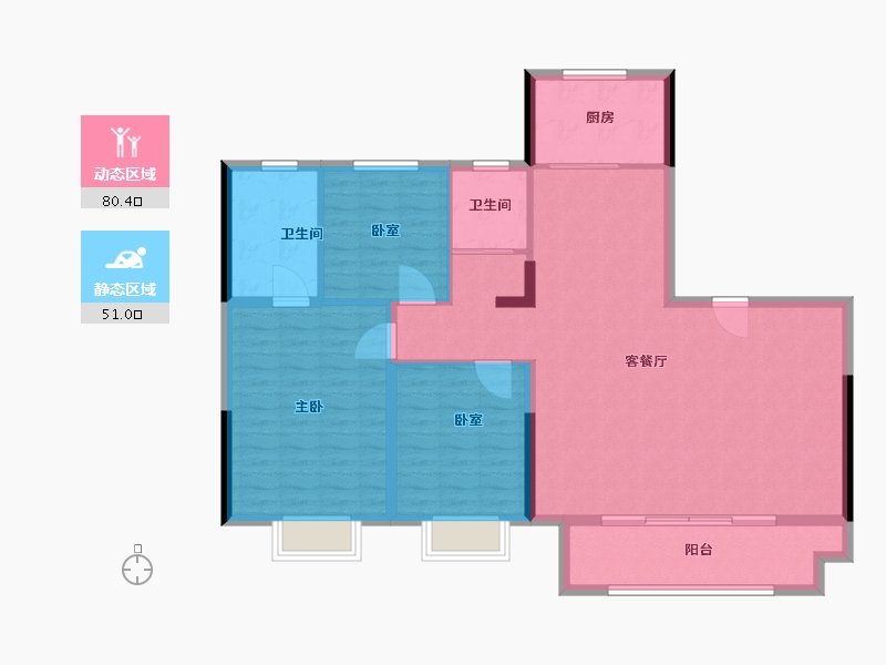 浙江省-嘉兴市-碧桂园繁华里-120.00-户型库-动静分区