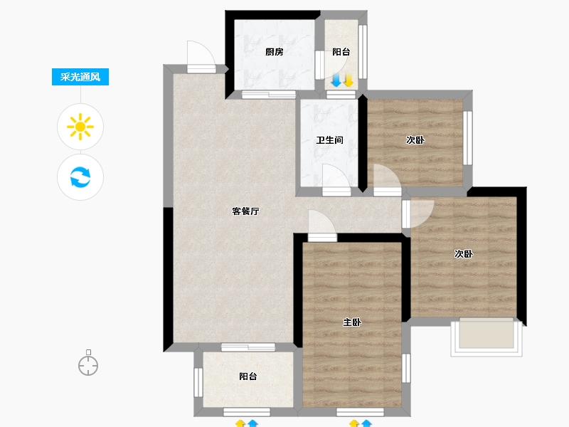 四川省-成都市-百悦城-80.00-户型库-采光通风