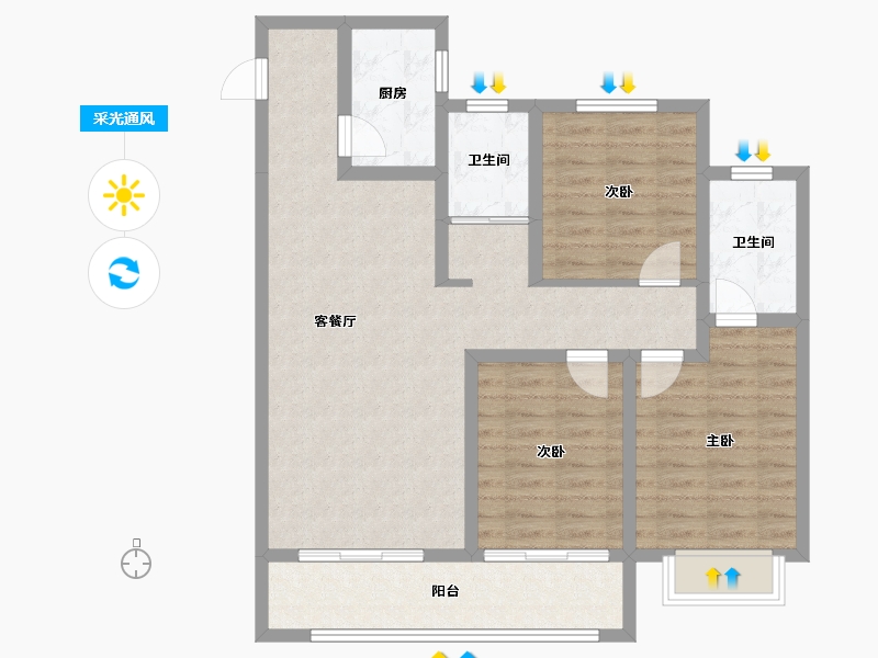 山东省-潍坊市-南阳澜庭-101.00-户型库-采光通风