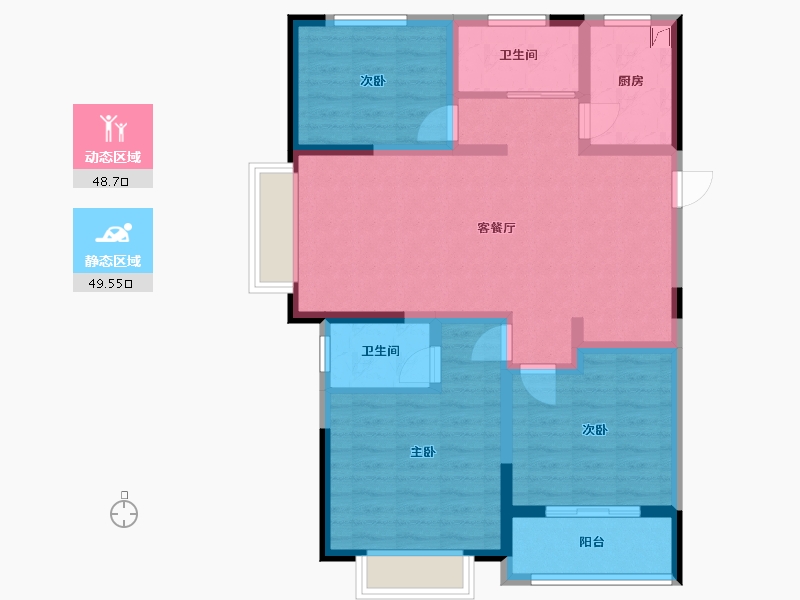 河南省-鹤壁市-星河湾-87.38-户型库-动静分区