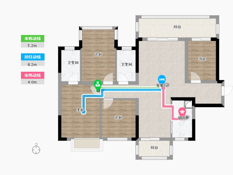 广西壮族自治区-南宁市- 樾湖居-95.00-户型库-动静线