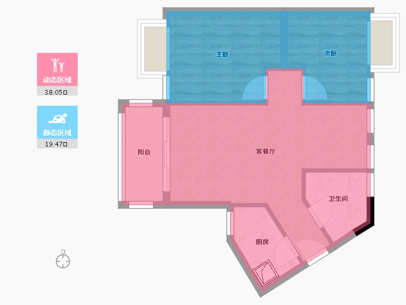 广东省-广州市-富力环市西苑-56.00-户型库-动静分区