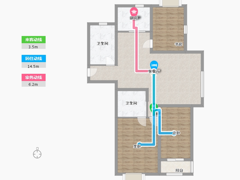 山东省-青岛市-馨和小区-98.00-户型库-动静线