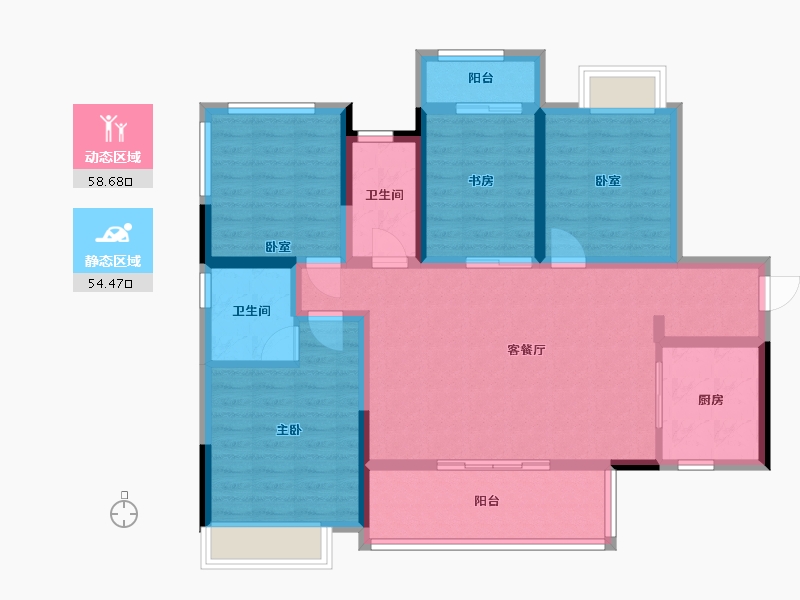 广西壮族自治区-柳州市-彰泰滨江学府-110.00-户型库-动静分区