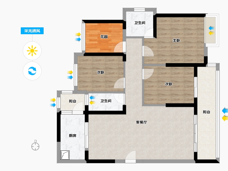 广东省-江门市-海伦湾-98.00-户型库-采光通风