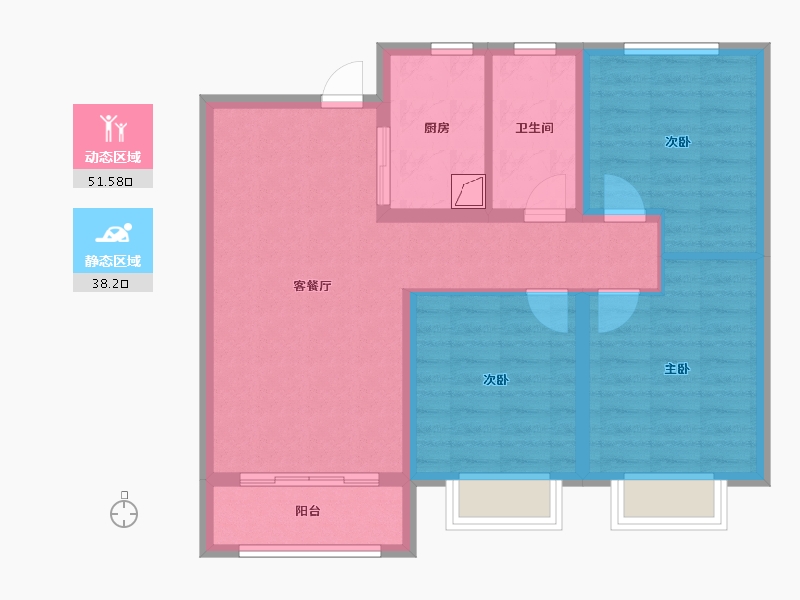 河北省-衡水市-天正和平里-80.00-户型库-动静分区