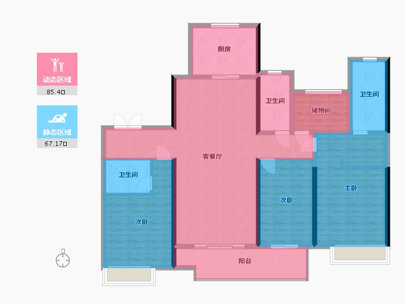 江苏省-连云港市-吾悦和府-168.00-户型库-动静分区