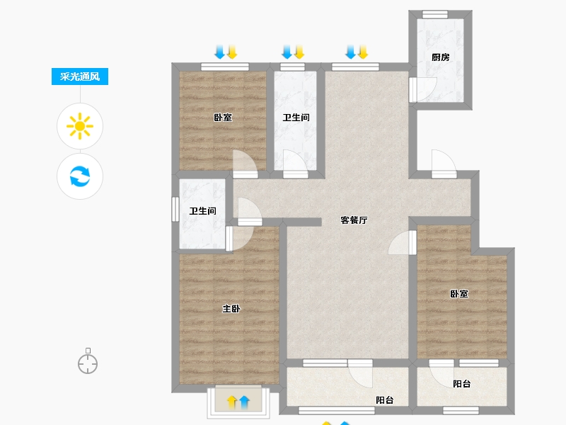 河北省-邢台市-北海十六号-110.00-户型库-采光通风