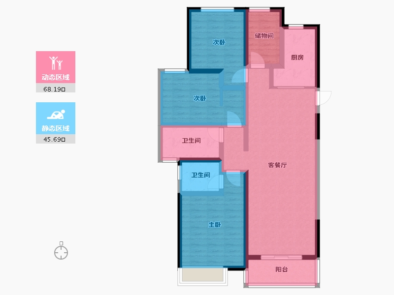 河南省-新乡市-中南府-100.00-户型库-动静分区