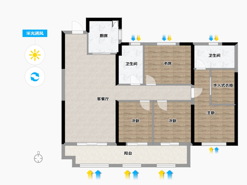 福建省-泉州市-龙湖春江天境-117.00-户型库-采光通风