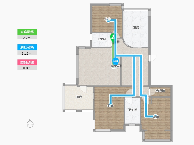 浙江省-杭州市-金色钱塘-南区-116.00-户型库-动静线