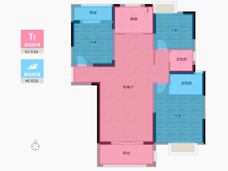 湖北省-咸宁市-雅士林桂府-120.00-户型库-动静分区