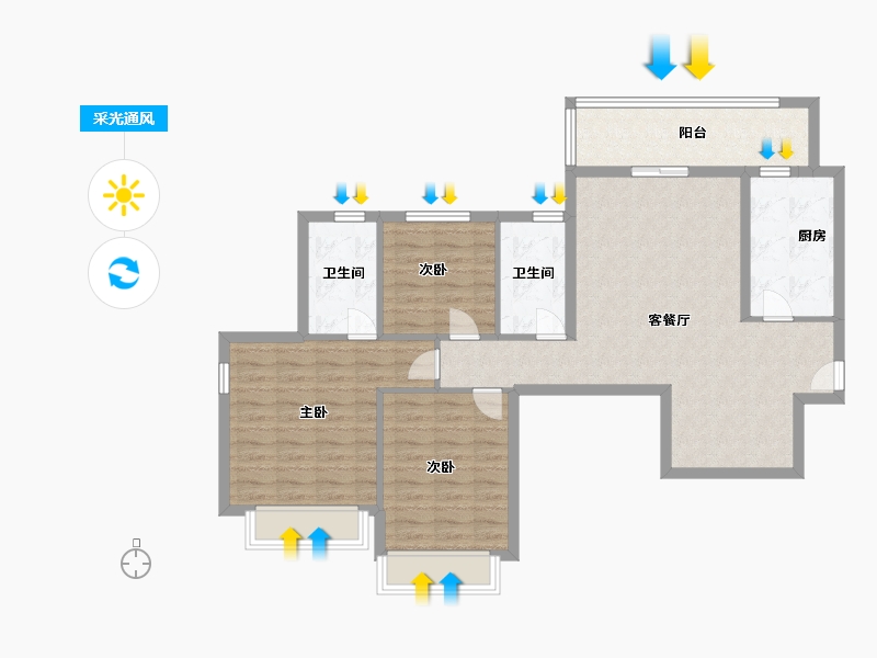 贵州省-贵阳市-恒大南明御府-97.00-户型库-采光通风