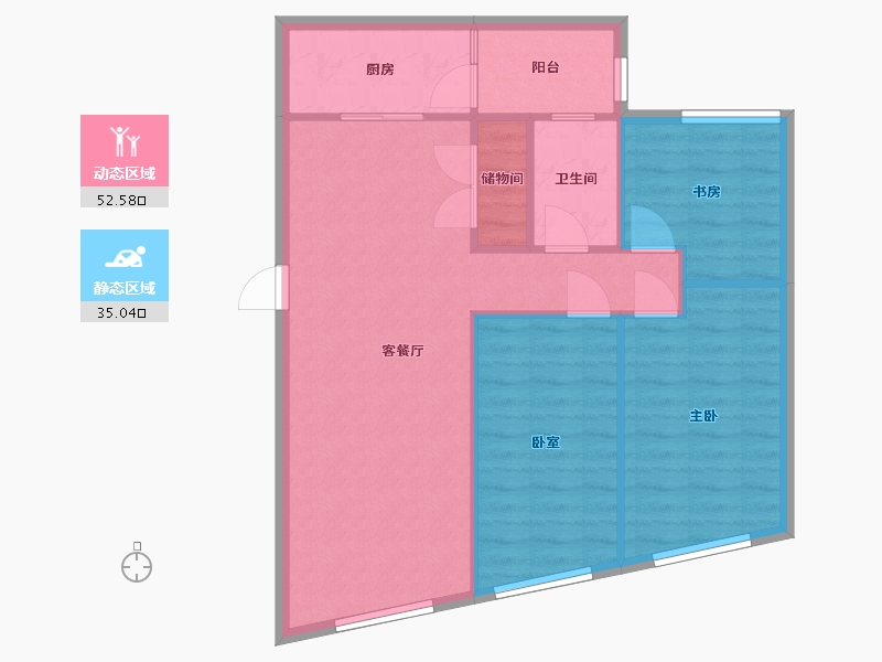 河南省-郑州市-郑西玲珑郡-80.00-户型库-动静分区