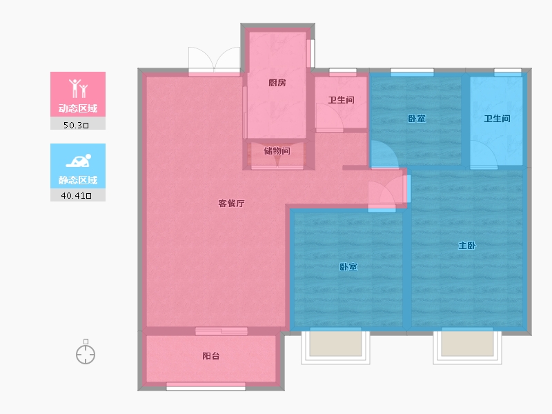 河南省-平顶山市-万盛公馆-80.28-户型库-动静分区