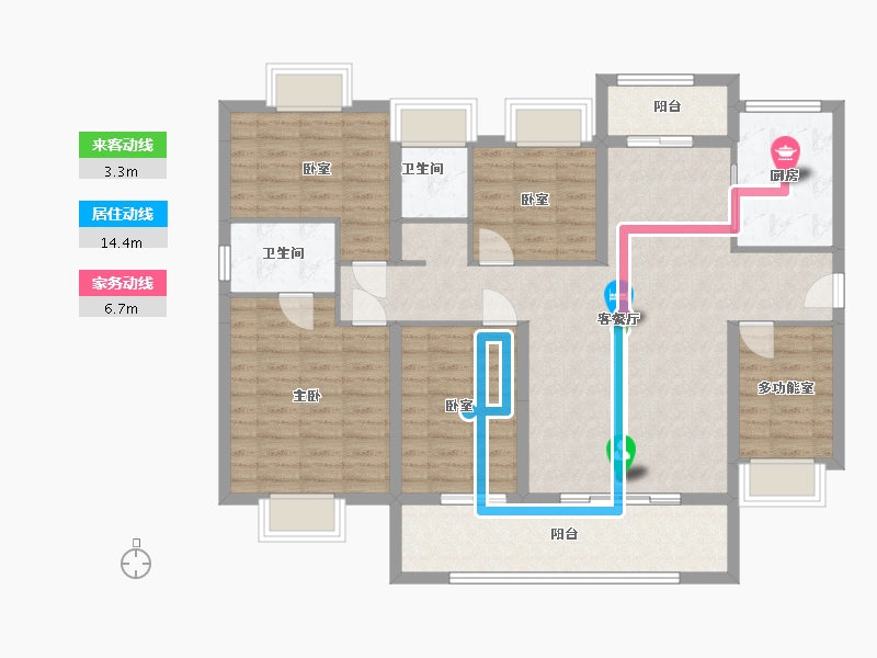 广东省-梅州市-丰顺碧桂园-126.00-户型库-动静线