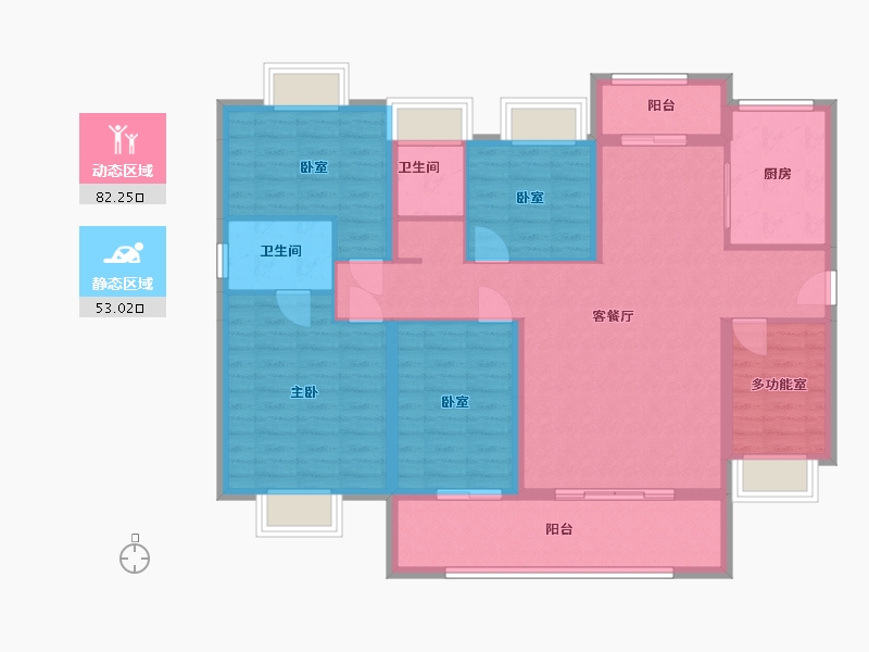 广东省-梅州市-丰顺碧桂园-126.00-户型库-动静分区