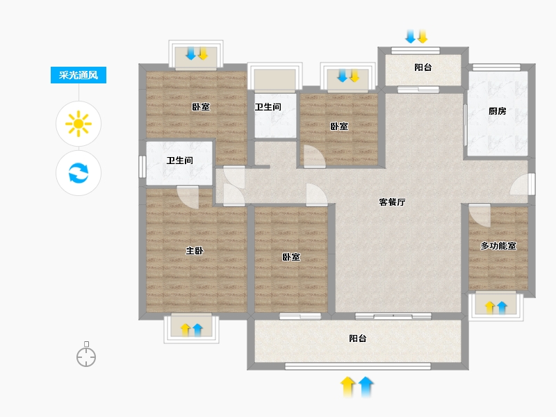 广东省-梅州市-丰顺碧桂园-126.00-户型库-采光通风