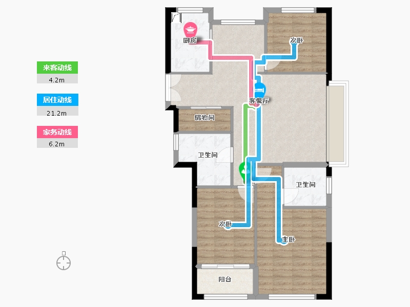 浙江省-温州市-横阳小区-96.00-户型库-动静线