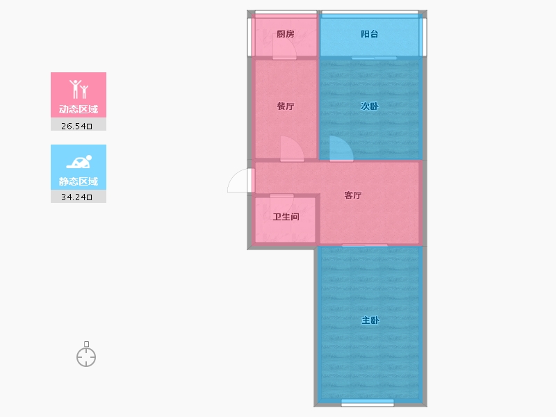 天津-天津市-琴江公寓-74.00-户型库-动静分区