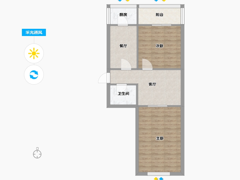 天津-天津市-琴江公寓-74.00-户型库-采光通风