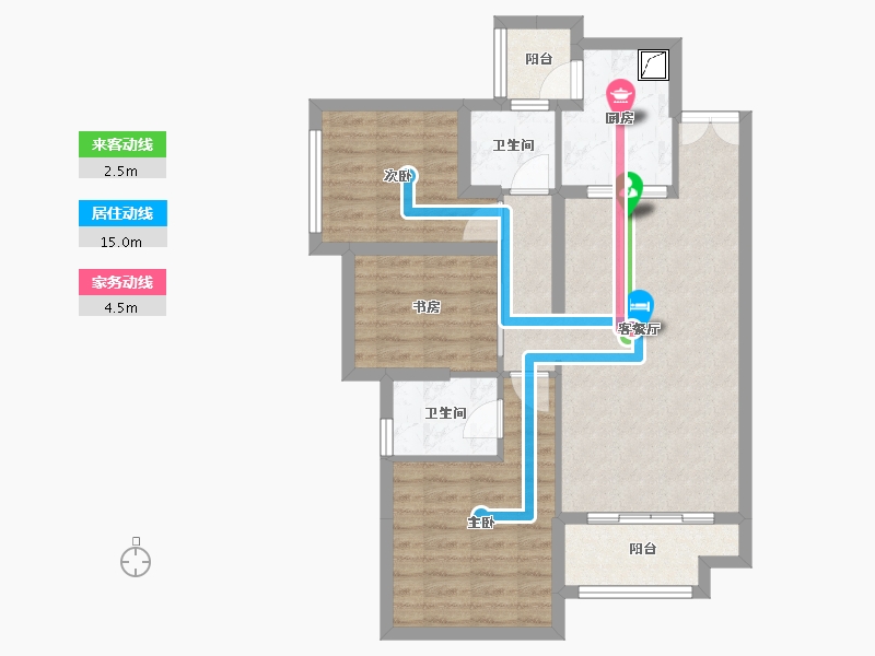 广东省-江门市-岭江一品-85.00-户型库-动静线