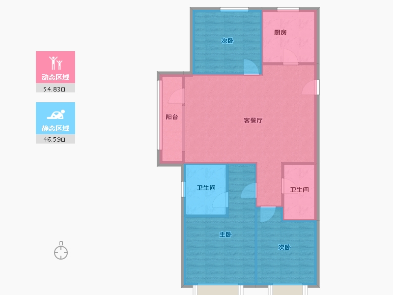 山东省-烟台市-华润万象府-92.75-户型库-动静分区