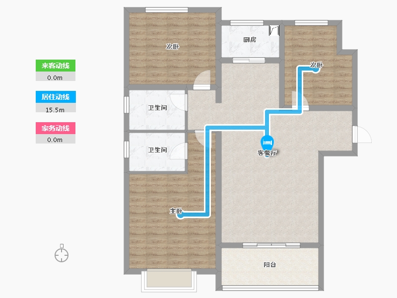 山东省-济宁市-学府花园-106.00-户型库-动静线