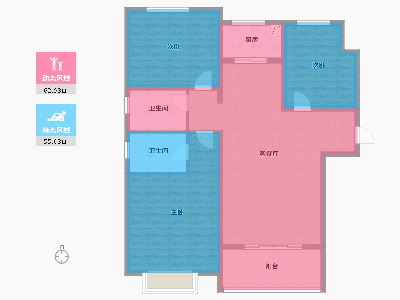 山东省-济宁市-学府花园-106.00-户型库-动静分区