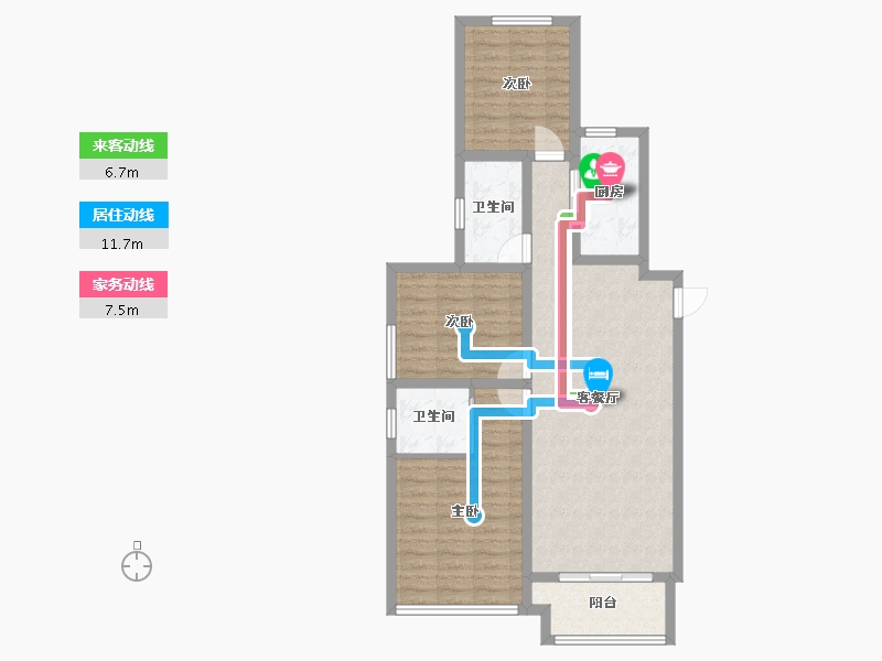 河南省-郑州市-华瑞紫金嘉苑-126.00-户型库-动静线