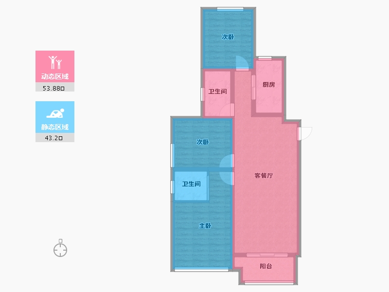 河南省-郑州市-华瑞紫金嘉苑-126.00-户型库-动静分区