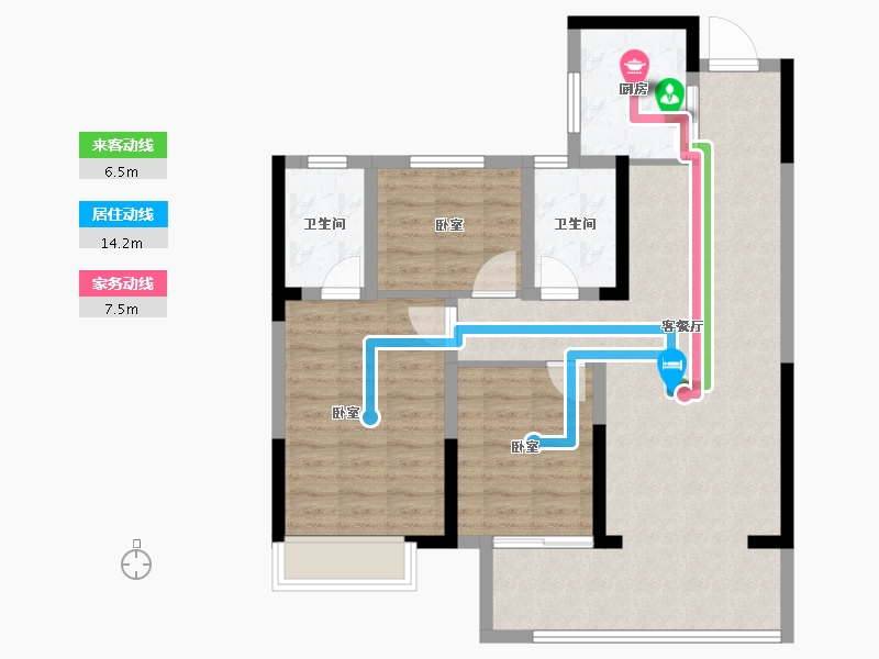 江苏省-常州市-铂悦春秋-88.06-户型库-动静线