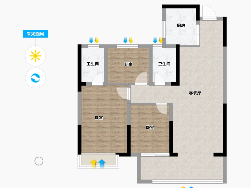 江苏省-常州市-铂悦春秋-88.06-户型库-采光通风