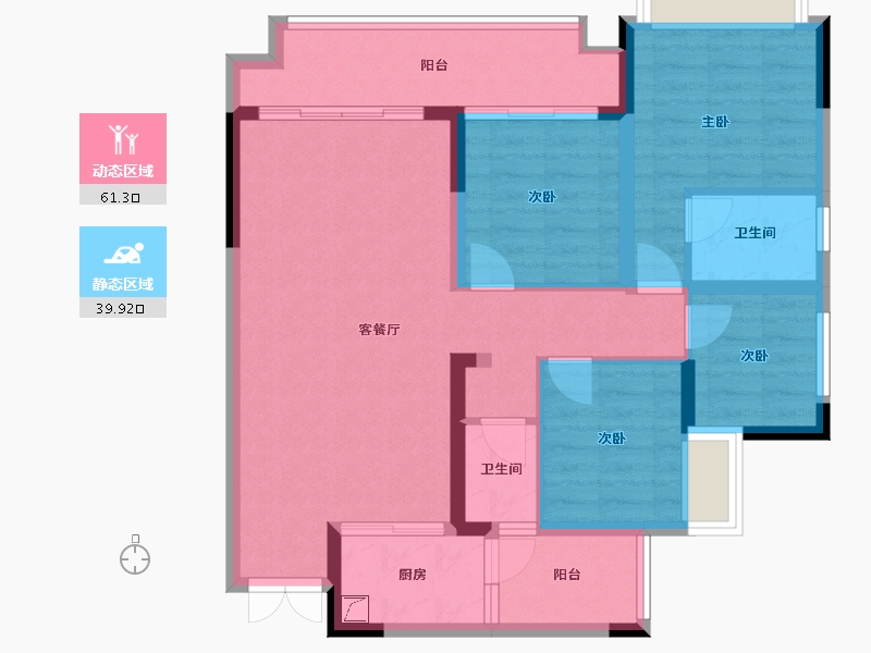 重庆-重庆市-旺龙湖-110.00-户型库-动静分区