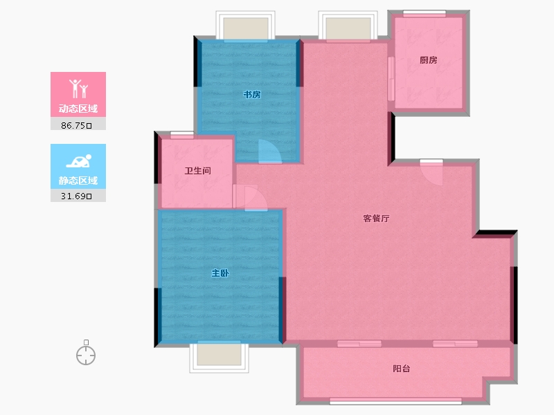 安徽省-宿州市-斌峰一号院-108.28-户型库-动静分区