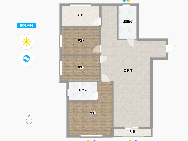 台湾省-台北市-森闊-113.00-户型库-采光通风