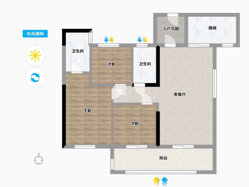 贵州省-铜仁市-金府壹号-92.00-户型库-采光通风